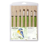 da Vinci, FIT Synthetics - Juego de Pinceles de bambú para Pasatiempos y escuelas, universales, para Pasatiempos, escuelas, Fabricado en Alemania, tamaños 2, 6, 10, 4, 8, 12, 6, 12, 0, Verde