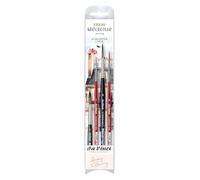 da Vinci, SIGNATURE URBAN WATERCOLOR JOURNEY, Set, May & Berry, Pincel de arrastre, Acuarela y gouache, Para papel, Ideal para líneas finas y detalles, Fabricado en Alemania, Tamaño 1, 6, 8