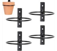 Daaxing Paquete de 4 soportes de pared para macetas de 4/5/6/8 pulgadas, soportes de metal para macetas para el hogar, jardín, balcón, patio (6 pulgadas)