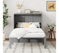 DACHETOU Armario vertical de 90 x 200 cm, gris, con somier, cama plegable de pared, cama juvenil, sin colchón