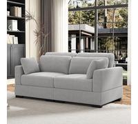 DADEA Sofa 2 Plazas Pequeño Gris, Sofa Modulares de Salon Pana, Sofás de Dos Plazas SofaModular Salon Sofás de Salón de Dos Plazas Sofa2 Plazas Relax SofaRelax 2 Plazas, Fácil Montaje, Gris