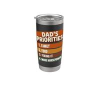Dad's Priorities List Family Food Fixing It Horsepower Vaso térmico de acero inoxidable de doble pared