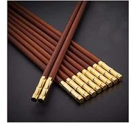 DAEFAG Palillos Chinos Reutilizables 10 Pares Set Comer sin Pintura sin Cera Ladrillo Rojo Madera ala de Pollo Comer Natural Regalo Artesanales para Sushi Cocina Orien, D
