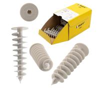 Dämmstoffdübel Thermo sin puentes térmicas, instalación sin necesidad de perforación previa ni herramientas especiales, tacos para materiales aislantes de poliestireno expandido, tacos espirales (25 x