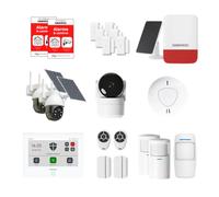 Daewoo - Alarma de casa conectada WiFi inalámbrica - Pack Ultimate MAX con 2 cámaras Exteriores solares, cámara Interior, 2 detectores de Movimiento y Sirena - sin suscripción - Alexa & Google Home