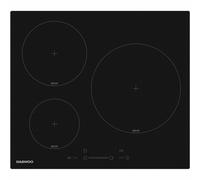 Daewoo Placa de inducción de 3 fuegos, 60 cm, Negra