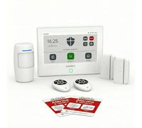Daewoo Security Pack Alarma AM302, Central de Pantalla táctil de 7 Pulgadas, Detector de Movimiento Apto para Animales, contactores de Puerta y Mando a Distancia. Sirena y batería integradas. Control