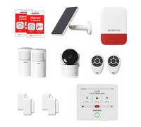Daewoo Security Pack Touch Essential MAX - Alarma de casa conectada sin suscripción con cámara HD, Sirena Solar Exterior y sensores, Compatible con Alexa & Google Home
