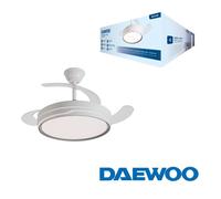 Daewoo Ventilador de techo DW5006 30W 3 aspas retráctiles 6 velocidades LED app