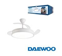 Ventilador de Techo Daewoo con aspas retráctiles DW5008/ 30W/ 3 Aspas/ 6 Velocidades