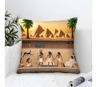 DAFUfbw Fundas De Cojín Ancient Egyptian Mural, 50x50cm Cojines Fundas De Cojines Decorativos para Sofa,Pyramids