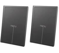 Dag Style - I Love Menu Risto Porta Menú, PVC, Negro, 31.3x22.6x3 cm (4 fundas interiores) (Paquete de 2)