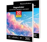 Dagoucolor Papel Para Acuarela, Cloud Pink, A4, 2 Pack | 30 hojas Papel sin ácido 300gsm, Papel Acuarela Cuaderno, Bloc Acuarela Para Adultos Profesional Pintar, Dibujar y Bocetos
