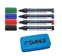 Dahle Esponja para pizarra blanca (borrador magnético para limpieza en seco en muchas superficies) (azul, esponja + rotulador)