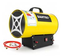 DAHTEC Calefactor de Gas Auxiliar 15 kW - Cañón de Calor - Radiador Soplante de Gas - Calefacción Radiante Con Ventilador - Soplador de Aire Caliente para Obras, Amarillo