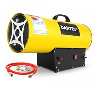 DAHTEC Calefactor de Gas Auxiliar 50 kW - Cañón de Calor - Radiador Soplante de Gas - Calefacción Radiante Con Ventilador - Soplador de Aire Caliente para Obras, Amarillo