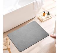 Dai Lufei Alfombra de baño Diatomita - Alfombra antideslizante de piedra absorbente de secado rápido, 60 x 39 cm (gris claro)