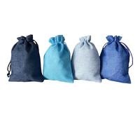 Daihellenstone Paquete de 20 bolsas de arpillera de 5.5 x 3.9 pulgadas, color azul marino, con cordón, bolsas de arpillera para recuerdos de fiesta, regalos o manualidades