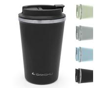 Daikoku Vaso Termico Hermetico 350ml Acero Inoxidable | Tapón Rosca Antigoteo y Antifugas | Doble Pared Aislante Sin BPA | Bebidas Frías 12h y Calientes 5h | Color Negro