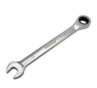 DAKCOS Llave combinada de carraca 13mm Llave fija con trinquete en Cr-V con acabado cromado mate