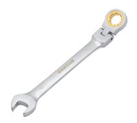 DAKCOS Llave Fija Carraca Articulada 180° 16mm 72 Dientes Cr-V Satinado | Llave de trinquete articulada Llave combinada