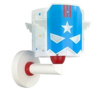 Dalber Lámpara Aplique De Pared Infantil Blue Hero Superhéroe, habitación niños, brillo en la oscuridad