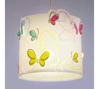 Dalber Lámpara Techo Colgante Infantil Mariposas Multicolor 62142M E27 | Incluye difusor de luz inferior extraible; Habitación niña; lámparas infantiles y juveniles; Butterfly