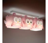 Dalber lámpara colgante Little Owl, rosa, 3 luces