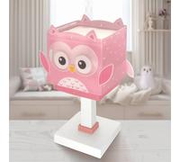 Dalber Lámpara de mesa infantil Little Pink Owl, G4, ancho 14 cm