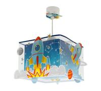 Dalber Lámpara de Techo Colgante Infantil Rocket Cohete Espacial Sistema Solar, 63352, E27, 15W, Azul