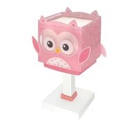 Dalber Lámpara Infantil de Mesilla Búho Rosa 64481N G4 | Lámpara infantil de mesa o mesita; Little Pink Owl; G4 4W LED - Bombilla incluida; Luz Quitamiedos