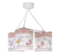 Dalber Lámpara Infantil de Techo 3 Luces Little Birds Pajaros Rosa, 60 W