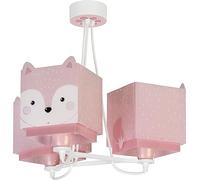 Dalber Lámpara infantil de Techo Colgante 3 luces Little Fox Zorro Rosa Animales