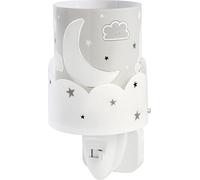 Dalber Lámpara Infantil Luz Noche Quitamiedos Moon Luna y Nubes Gris, 0.3 W