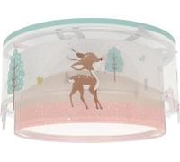 Dalber Lámpara Plafón Techo Infantil Ciervo Rosa 61276M E27 | E27 - 2 x 15W; plafones infantiles; animales; Loving Deer