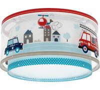 Plafón Dalber POLICE, azul/blanco, Ø 33 cm