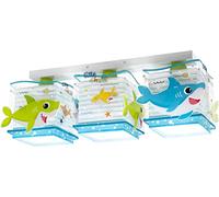Dalber Plafón infantil 3 Luces Little Shark Tiburones Animales, lámparas infantiles