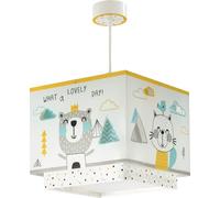 Dalber Techo Colgante Infantil Animales Bosque Multicolor 73242M E27 | Incluye difusor de luz inferior extraible; Habitación niños; lámparas infantiles. Hello Little