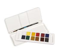 Daler-Rowney Aquafine Acuarela Set de 12 Medios Godets + 1 Pincel