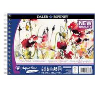 Daler-Rowney Aquafine, Papel para acuarela, Grano Fino, 300gsm, Bloc espiral, A5-14.8x21cm, 12 hojas