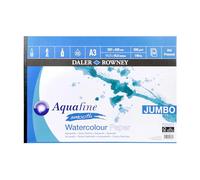 Daler-Rowney Aquafine, Papel para acuarela, Grano satinado, 300gsm, Bloc encolado por 1 lado, A3 - 29.7x42cm, 50 hojas