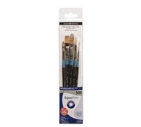Daler-Rowney Aquafine, Pincel acuarela, Pelo sintético suave, Mango Corto, Estuche, Set 500, 5 Pinceles Surtidos