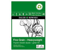 Daler Rowney Bloc Encolado ideal para Dibujo DALER ROWNEY Fine Grain, de Formato 14,8 x 21 cm, con 30 Hojas de Papel de 200 g/m2 de Grano Fino