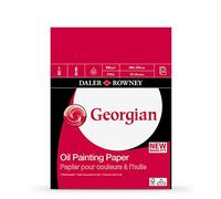 Daler Rowney Bloc Encolado ideal para Óleo DALER ROWNEY Georgian, de Formato 23 x 31 cm, con 12 Hojas de Papel de 250 g/m2 de Grano Entramado (Símil Lienzo)