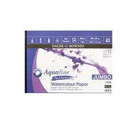 Daler Rowney D431231309 Bloc Encolado ideal para Acuarela Aquafine, Formato 29,7 x 42 cm, con 50 Hojas de Papel de 300 g/m2 de Grano Grueso, A3