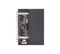 Daler-Rowney Ebony, Sketchbook, Ligeramente texturizado, 160gsm, Espiral, Tapa dura, Retrato, A5 14.8 x 21cm, Negro, 40 Hojas