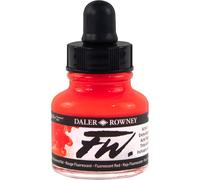 Daler Rowney FW Artists : Tinta Acríllica Líquida : Fluorescent Red : Frasco de 29,5ml