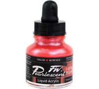 Daler Rowney FW Pearlescent : Tinta Acríllica Nacarada : Volcano Red : Frasco de 29,5ml