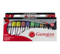 Daler-Rowney : Georgian Oil Paint : Studio Set : 38ml : Set Of 10 + Pincel