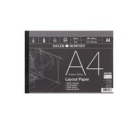Daler-Rowney Graphic Series - Bloc de Papel A4 de 45 g/m², Pegado en 1 Cara, 80 Hojas Blancas, para Artistas Profesionales y Estudiantes